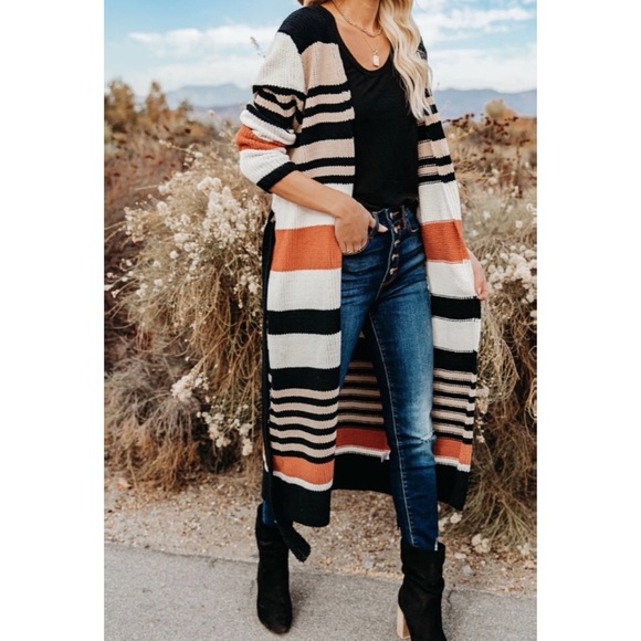 Vici Sweaters - NWT In The Layers Striped Chenille Duster Cardigan